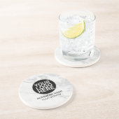 Firmenkundenspezifisches Logo Modernes, weißes/gra Getränkeuntersetzer (Seite)