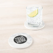 Firmenkundenspezifisches Logo Modernes, weißes/gra Getränkeuntersetzer (Seite)