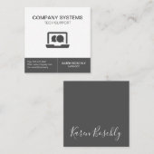 Firmenkundensupport mit Unterschrift Quadratische Visitenkarte (Vorne/Hinten)