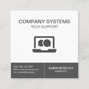 Firmenkundensupport mit Unterschrift Quadratische Visitenkarte