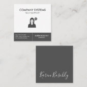 Firmenkundensupport mit Unterschrift Quadratische Visitenkarte (Vorne/Hinten)