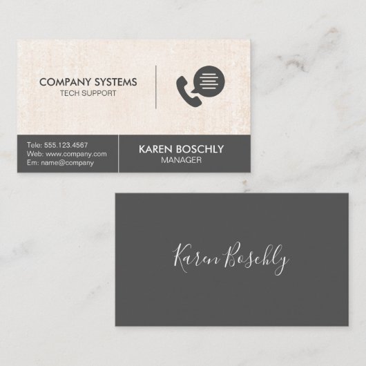 Firmenkundensupport mit Unterschrift Visitenkarte (Vorne/Hinten)