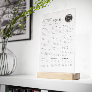 Firmenlogo 2026 Kalender Modern Acrylschild