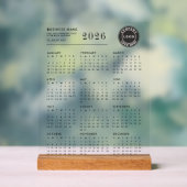 Firmenlogo 2026 Kalender Modern Acrylschild (Neutral)