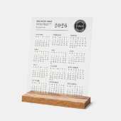 Firmenlogo 2026 Kalender Modern Acrylschild (Winkel)