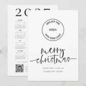 Firmenlogo 2027 Kalender QR-Code Frohe Weihnachten (Vorne/Hinten)