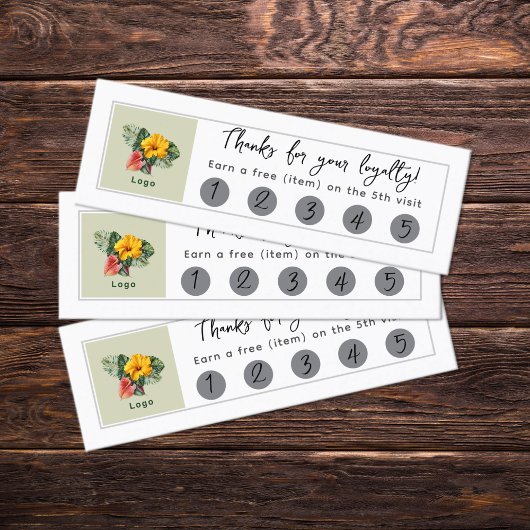 Firmenlogo 5 Besucht Gratis-Produkt-Loyalitätskart Mini Visitenkarte