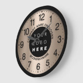 Firmenlogo Abstrakte Rose Skinnenname Slogan Große Wanduhr (Winkel)