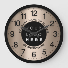 Firmenlogo Abstrakte Rose Skinnenname Slogan Große Wanduhr