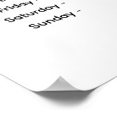 Firmenlogo | Anzeige der benutzerdefinierten Öffnu Poster (Ecke)