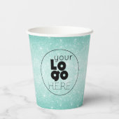 Firmenlogo Aqua Blue Glitzer Paper Party Cup Pappbecher (Rückseite)