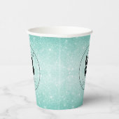 Firmenlogo Aqua Blue Glitzer Paper Party Cup Pappbecher (Rechts)