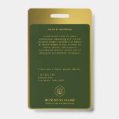 Firmenlogo | Attorney Dark Green Gold Ausweis (Rückseite)