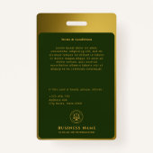 Firmenlogo | Attorney Dark Green Gold Ausweis (Rückseite)