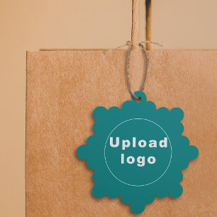 Firmenlogo auf Aquamarinem Grünem Snowflake-Formpa Ornament Karte