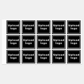 Firmenlogo auf dem Black Square Adhefe Label Etiketten (Blatt)
