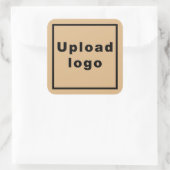 Firmenlogo auf hellbraunen Aufkleber (Tasche)
