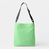Firmenlogo auf hellgrüner, übersichtlicher Tasche (Rückseite)