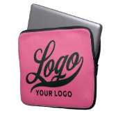 Firmenlogo auf Hot Pink, Firmenmarke Custom Laptopschutzhülle (Vorderseite Links)