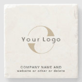 Firmenlogo auf Marmor, Saubere Minimal-Markenbezei Steinuntersetzer (Vorderseite)