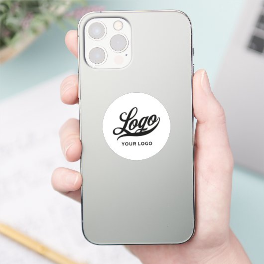 Firmenlogo auf Off White Circle Company Phone Aufkleber (Telefon)