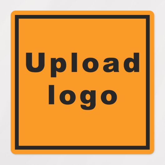 Firmenlogo auf Orange Square Adheheath Etiketten (Design 1)