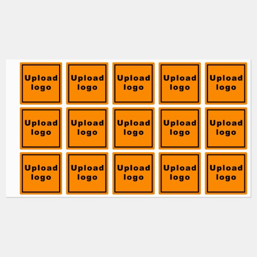 Firmenlogo auf Orange Square Adheheath Etiketten (Blatt)