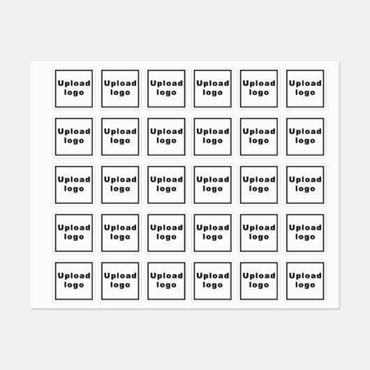 Firmenlogo auf Square Closing-Label Etiketten (Blatt)