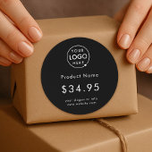 Firmenlogo | Aufkleber für den schwarzen Produktpr