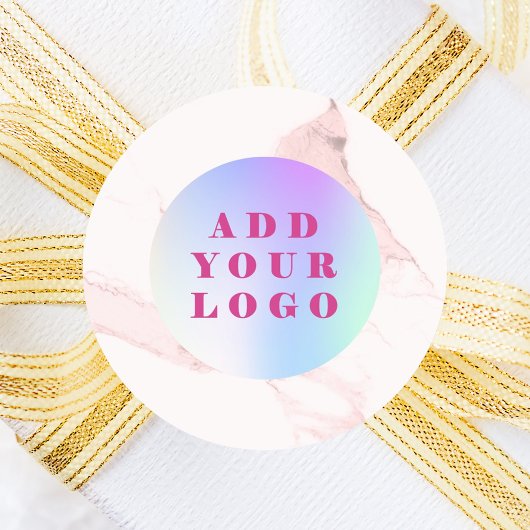 Firmenlogo aus rosa Marmor Runder Aufkleber