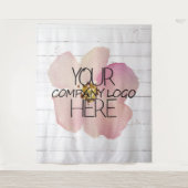 Firmenlogo - Ausstellung Hintergrund Weißes Holz Wandteppich (Vorderseite)