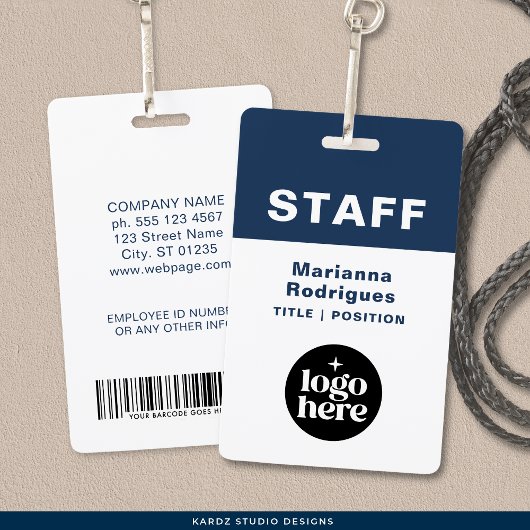 Firmenlogo Barcode Benutzerdefiniertes Mitarbeiter Ausweis