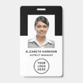 Firmenlogo Barcode Foto Mitarbeiter-ID Ausweis (Vorderseite)