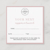 Firmenlogo Beauty Termin Karte Rosa (Vorderseite)