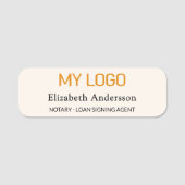 Firmenlogo beige Creme magnetisch Namensschild (Vorderseite)