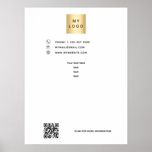 Firmenlogo - benutzerdefinierter Text Poster (Vorne)