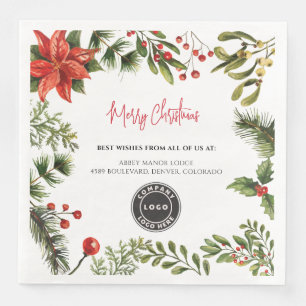 Firmenlogo Berries Mistletostab Weihnachten Serviette