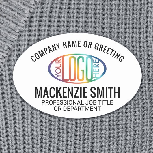 Firmenlogo Beruflich Mitarbeiter White Oval Namensschild