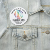 Firmenlogo Beruflich Mitarbeiter White Round Namensschild (Beispiel)