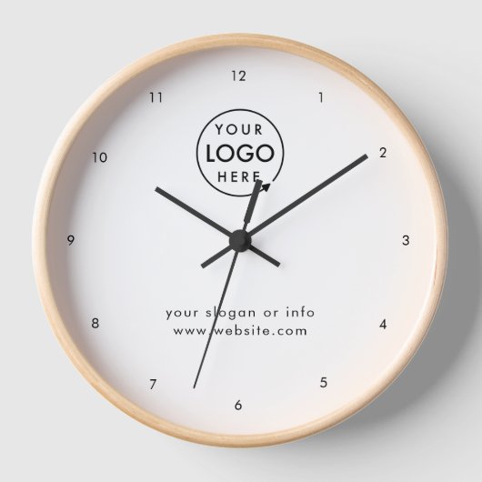 Firmenlogo | Beruflich Modern Minimal White Uhr (Vorderseite)