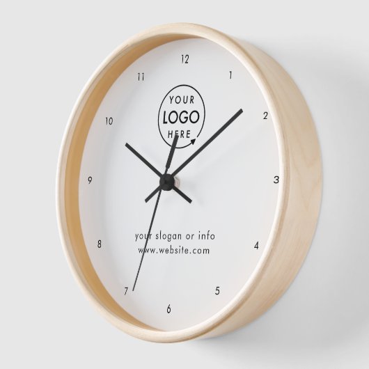 Firmenlogo | Beruflich Modern Minimal White Uhr (Winkel)