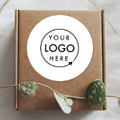 Firmenlogo Beruflich Modernes Minimales Weiß Runder Aufkleber