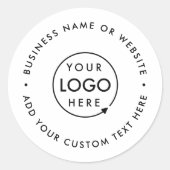 Firmenlogo Beruflich Modernes Minimales Weiß Runder Aufkleber (Vorderseite)