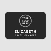 Firmenlogo Beruflich Schwarz Namensschild (Vorderseite)