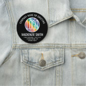 Firmenlogo Berufliche Angestellte Schwarze Runde Namensschild (Beispiel)