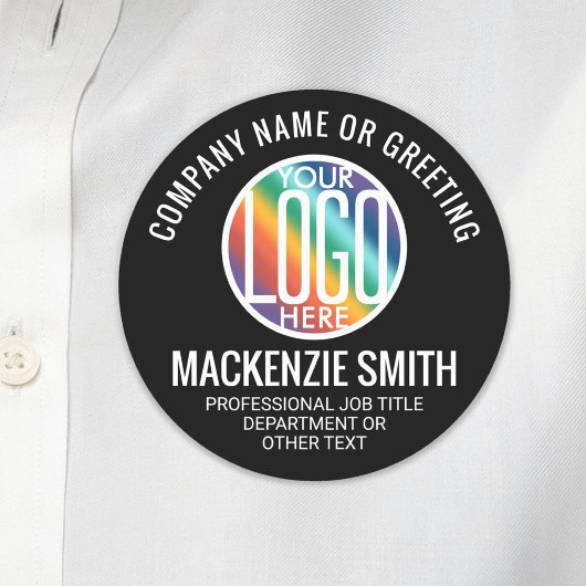 Firmenlogo Berufliche Angestellte Schwarze Runde Namensschild