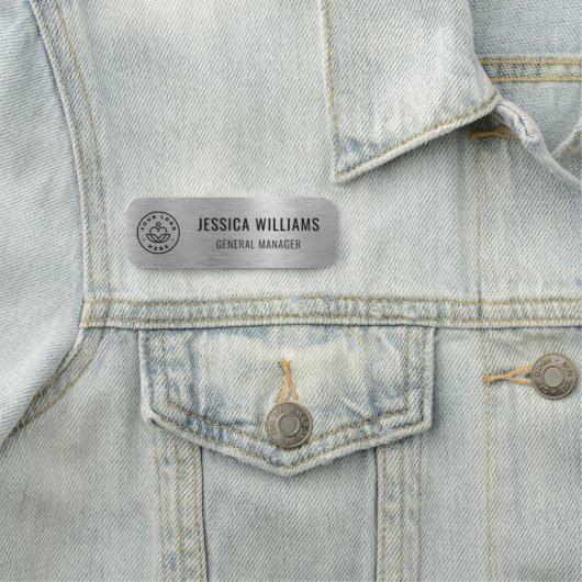 Firmenlogo Berufliche Imitate Silver Namensschild (Beispiel)