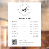 Firmenlogo Berufliche Monogram-Öffnungszeiten Fensteraufkleber (Blatt 2)