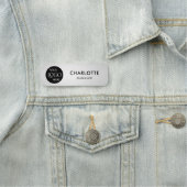 Firmenlogo Beruflicher Mitarbeiter Silber Namensschild (Beispiel)