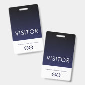 Firmenlogo Besucher Abzeichen Navy Blue Ausweis (Vorder- & Rückseite)